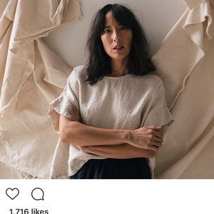 Elizabeth Suzann Georgia Tee Flax linen OSM